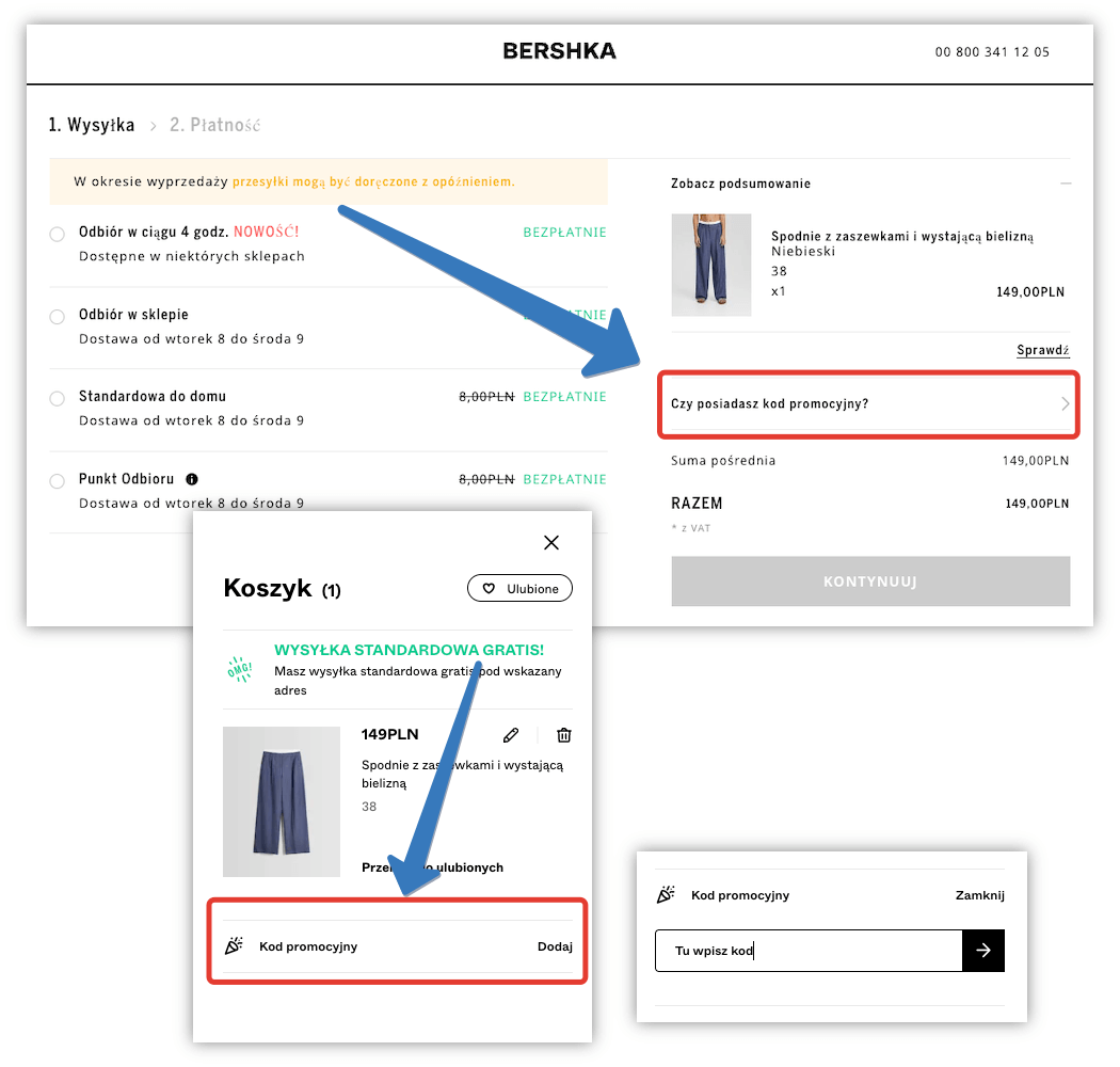 Jak użyć kodu promocyjnego na stronie Bershka.com?