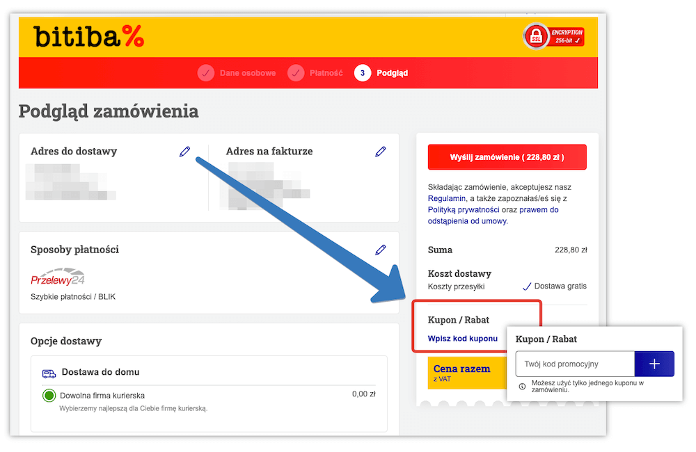 Gdzie wpisuje się kod rabatowy Bitiba