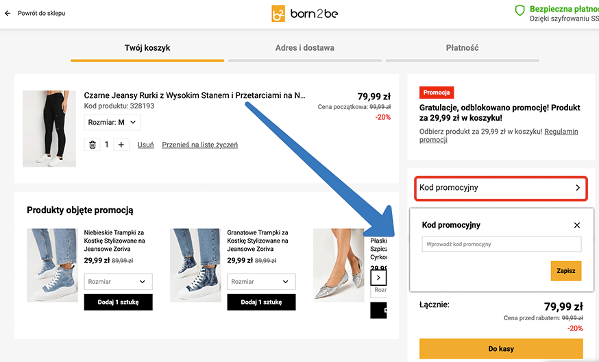 Jak aktywować kod rabatowy w born2be
