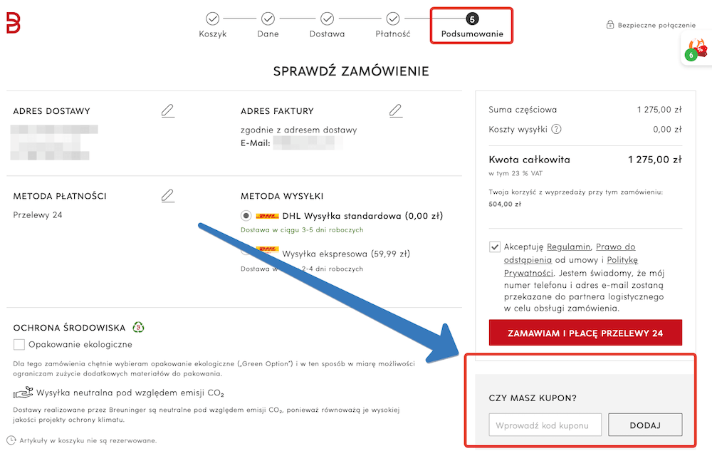 Jak aktywować kod rabatowy Breuninger?