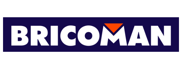 Logotyp Bricoman na białym tle