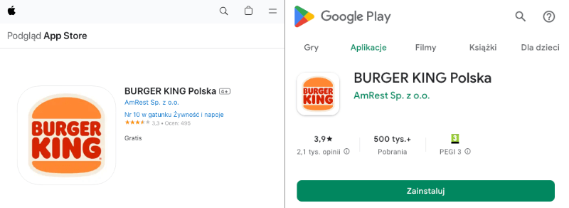 Jak użytkownicy oceniają aplikację mobilną Burger King