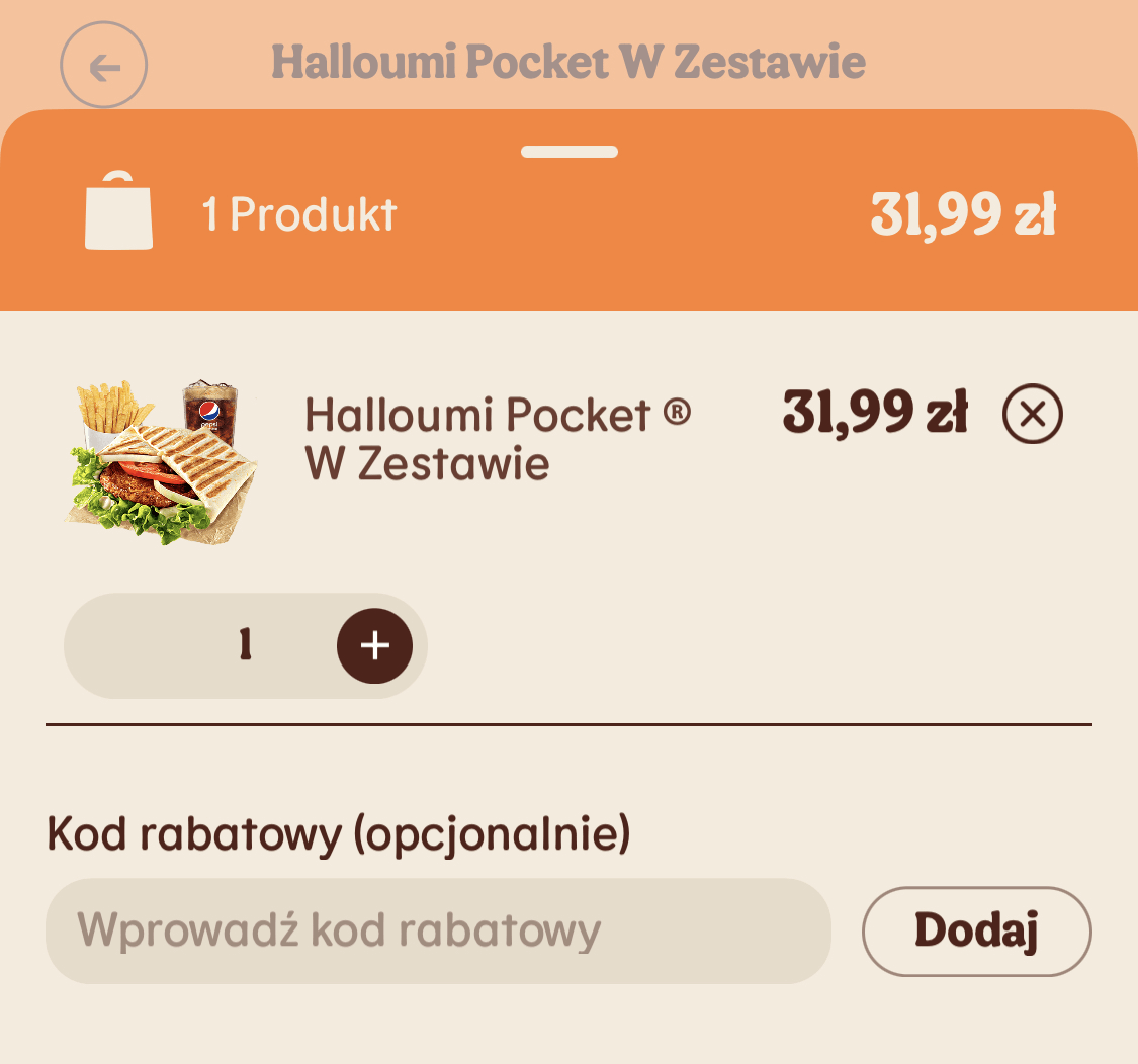 Tutaj aktywujesz kupon z kodem rabatowym w aplikacji Burger King