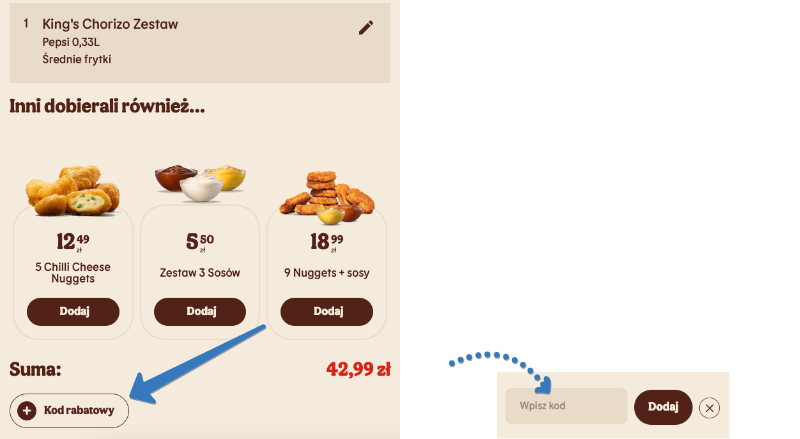 Gdzie wpisać na stronie Burger King kod rabatowy
