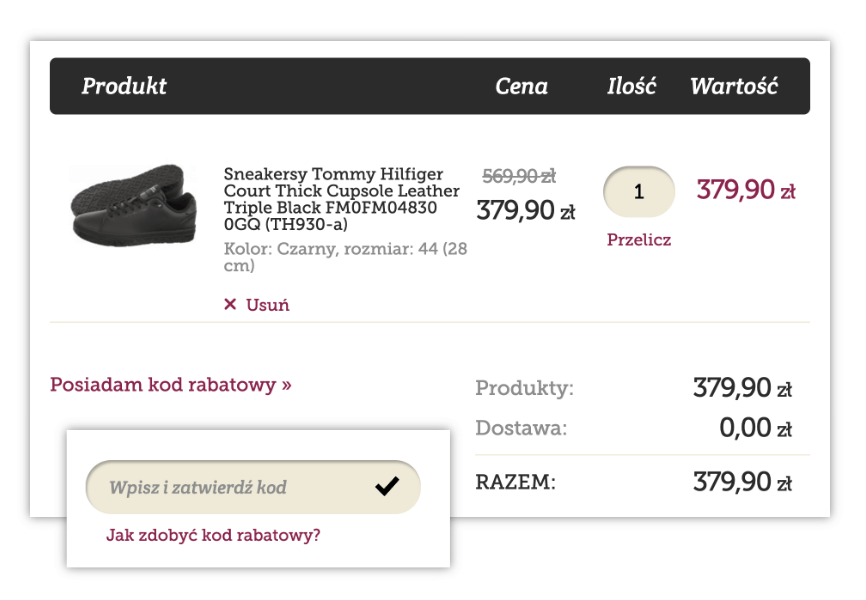 Jak użyć kodu rabatowego na Butsklep.pl