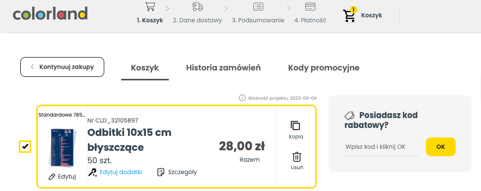 Gdzie wpisać kod rabatowy Colorland