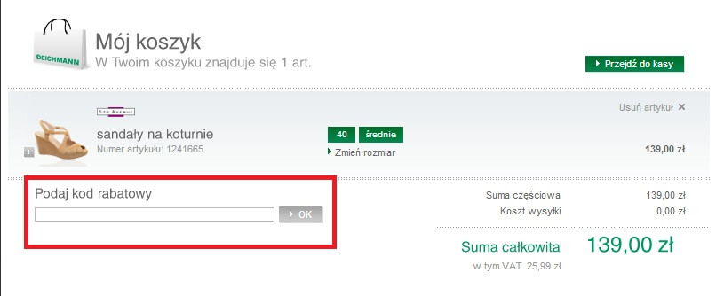 Kody rabatowe dla Deichmann