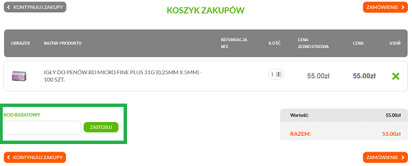 jak użyć kodu rabatowego diabetyk24?