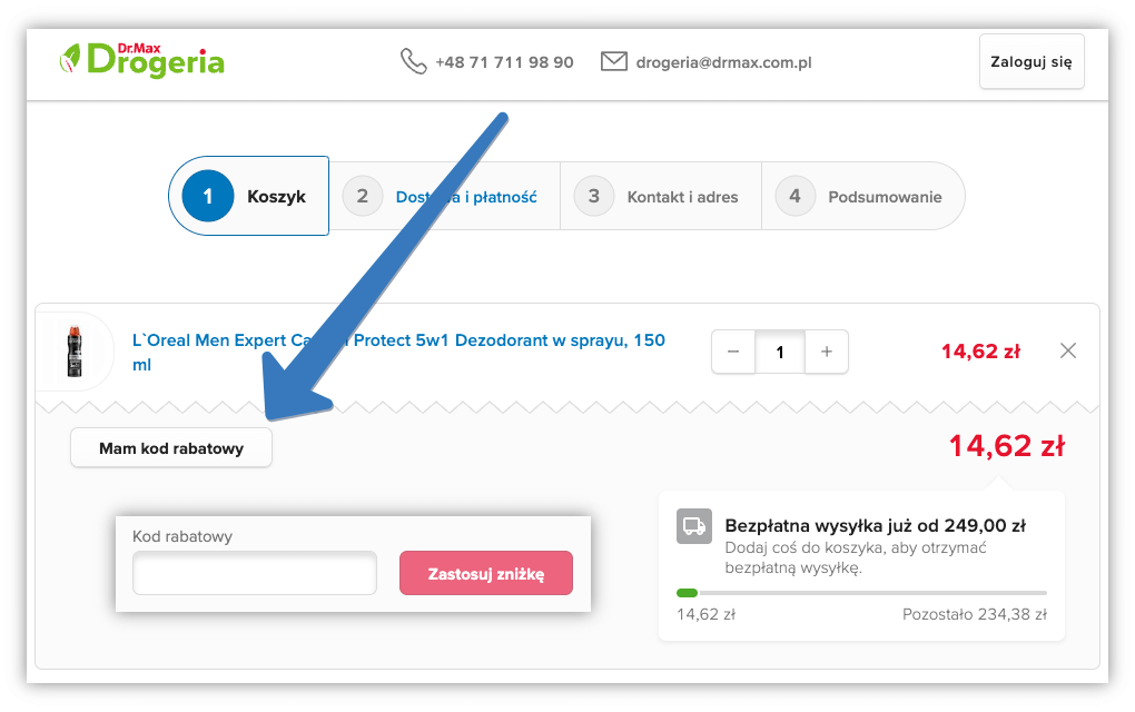 Jak użyć kuponu rabatowego w Dr Max