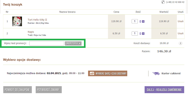 kod promocyjny E-torty