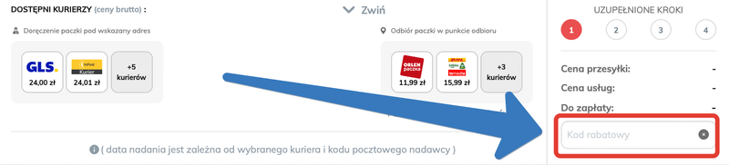 Gdzie jest pole na kod rabatowy w epaka.pl