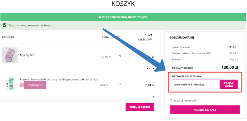 Gdzie wpisać kod rabatowy Eveline