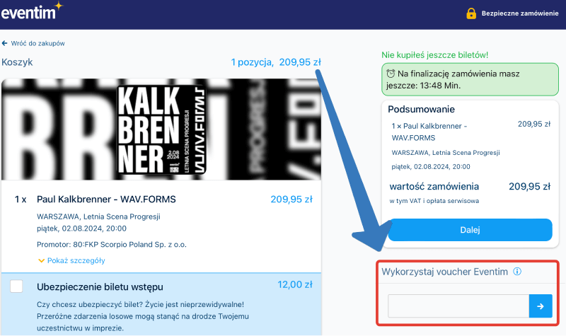 Gdzie aktywuje się voucher Eventim?