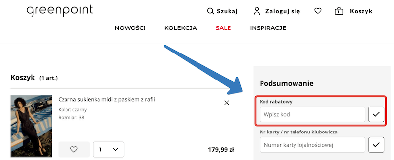 Pole na kod rabatowy w Greenpoint