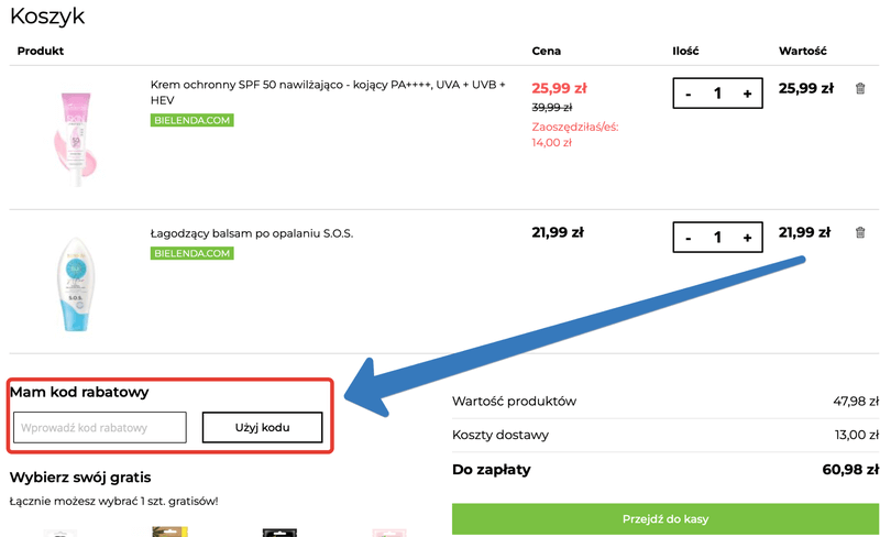kod promocyjny bielenda