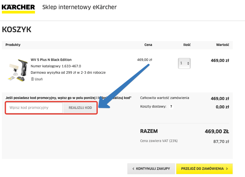 Pole na kod rabatowy Karcher