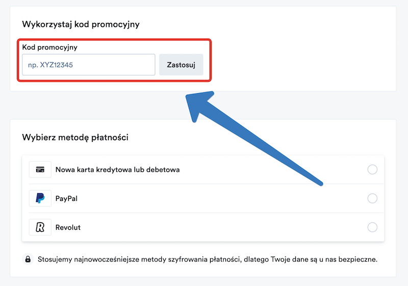 Gdzie się wpisuje kod rabatowy Kiwi?