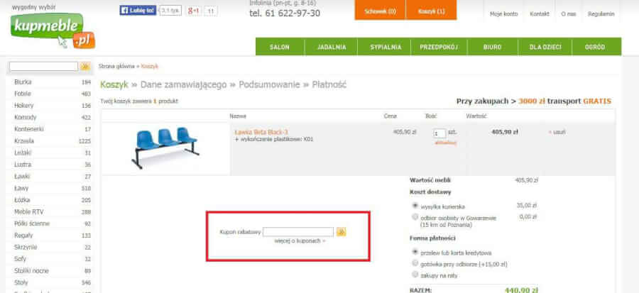 Jak skorzystać z kodu rabatowego w kupmeble.pl