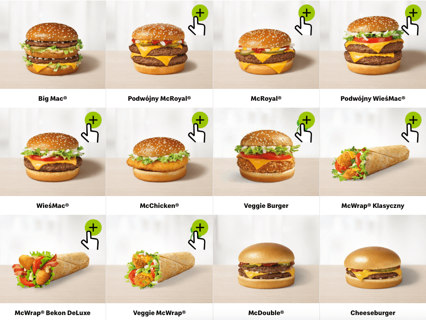 Oferta burgerów w McDonald