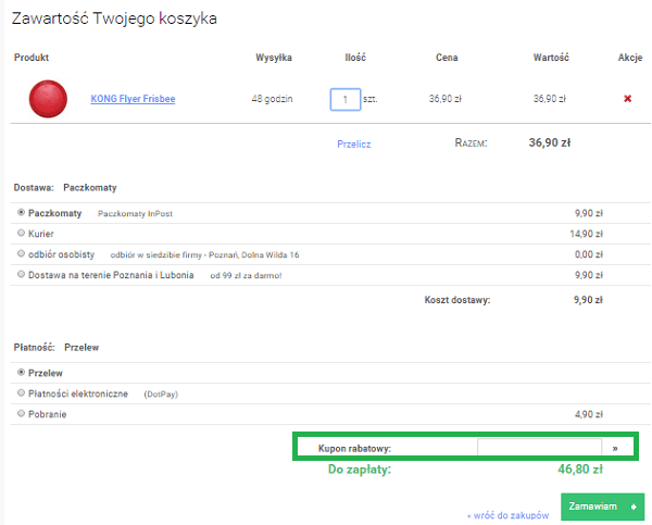 jak skorzystać z kodu rabatowego w naszezoo