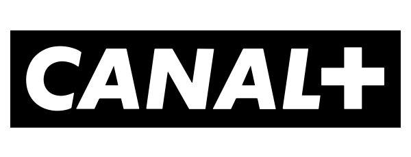 Logotyp Canal+ na czarnym tle