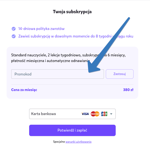 Gdzie się wpisuje kod rabatowy Novakid?