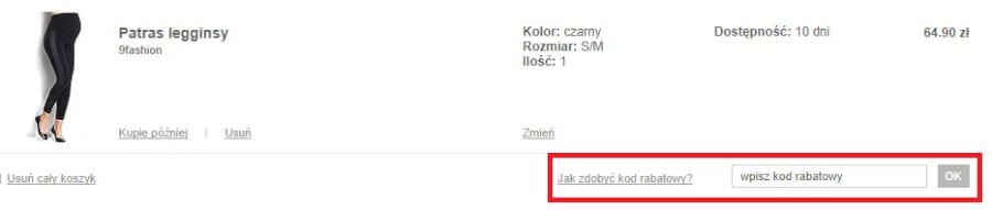 Korzystanie z kodów rabatowych
