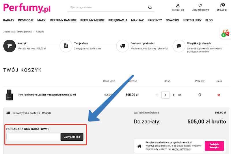Jak użyć kodu Perfumy.pl