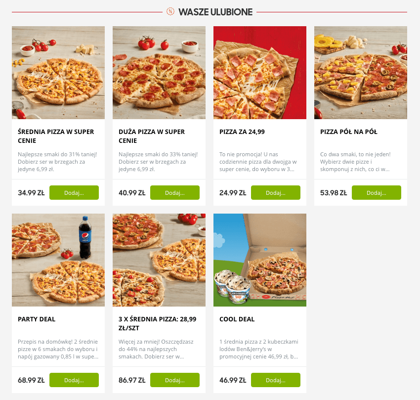 Pizza Hut menu