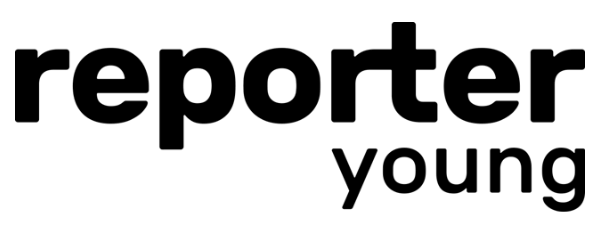 Logotyp Reporter Young na białym tle