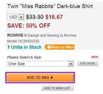 Oferta promocyjna Romwe - dodaj do koszyka