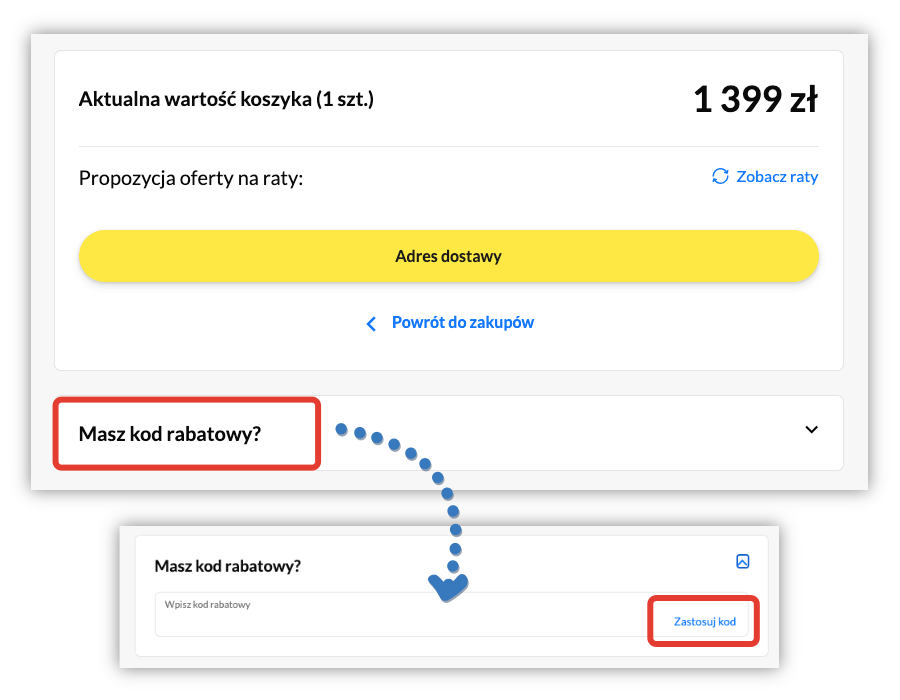 Gdzie wpisuje się kod rabatowy na euro.com.pl