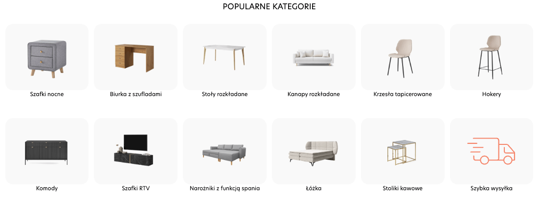 Najpopularniejsze kategorie mebli w Selsey