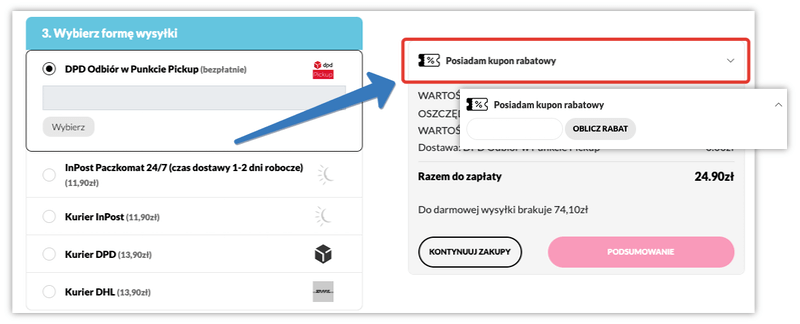 Jak aktytować kod rabatowy na stronie www Skin79