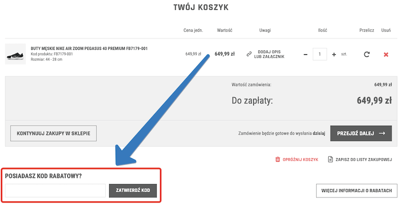 Jak użyć kodu rabatowego na Adrenaline.pl?