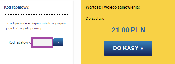 pole wpisywania kodu rabatowego Stylion