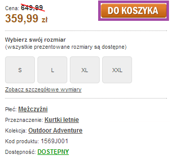 przykładowa promocja Timberland