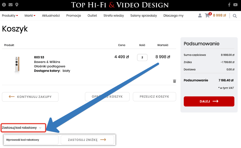 Pole na kod rabatowy w Top Hi-Fi