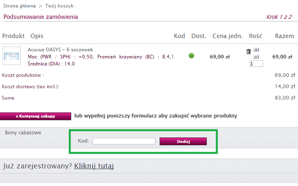 kod rabatowy Twoje soczewki