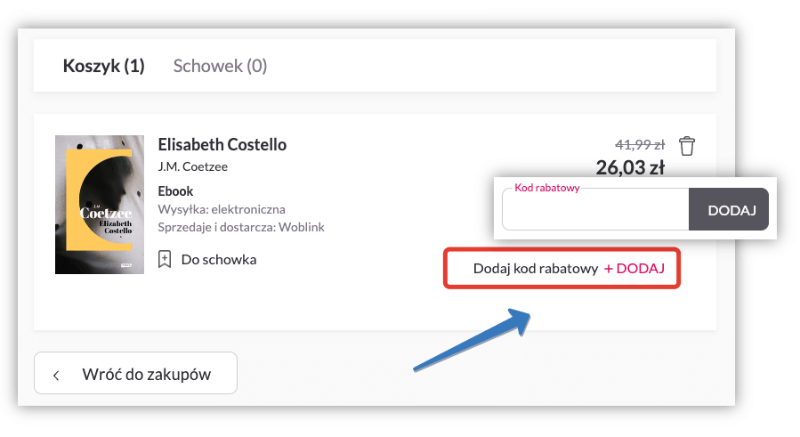Gdzie aktywuję kod rabatowy Woblink?