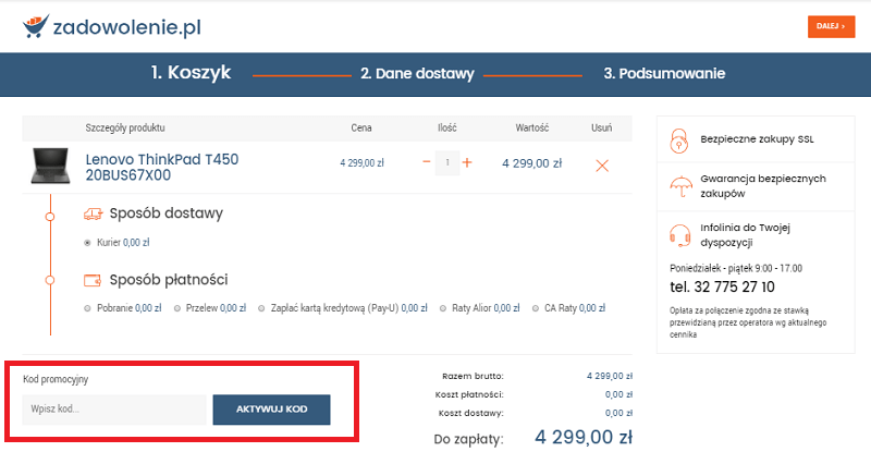 Kod rabatowy dla zadowolenie.pl