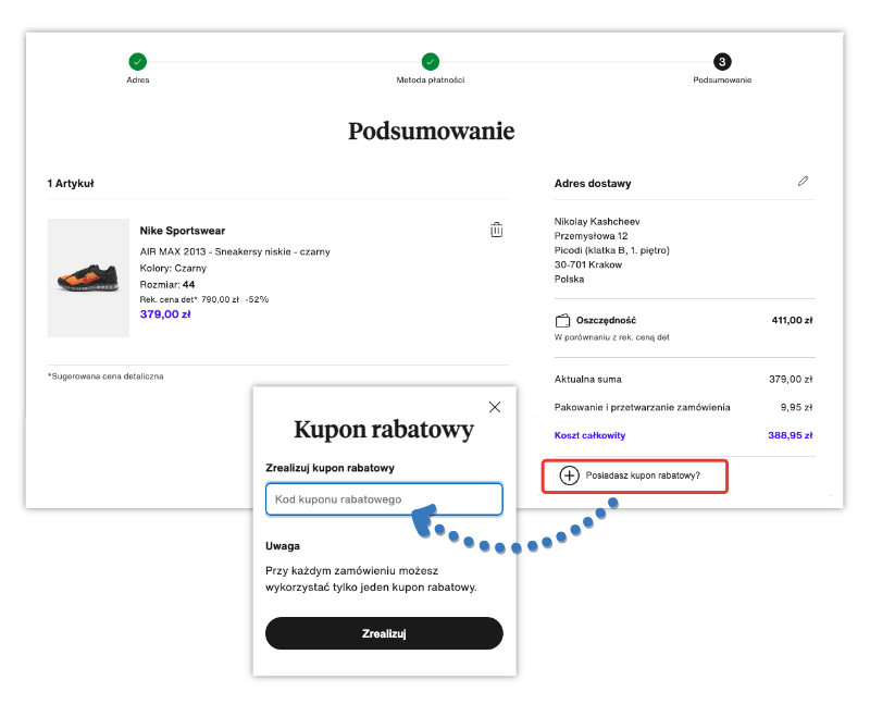 Jak aktywować kupon w Lounge by Zalando?