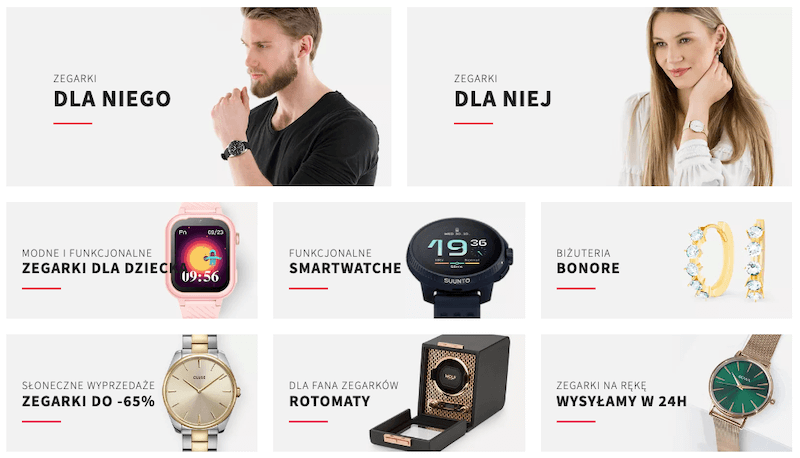 Asortyment sklepu Zegarownia.pl