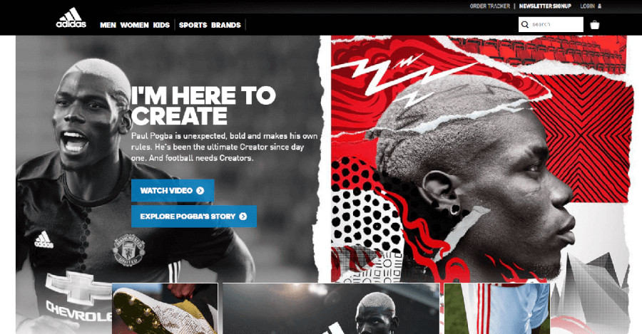 Adidas website home navegar no site da Adidas