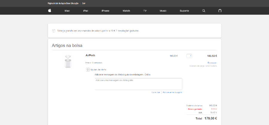 Como funciona o carrinho de compras Apple Como funciona o carrinho de compras Apple