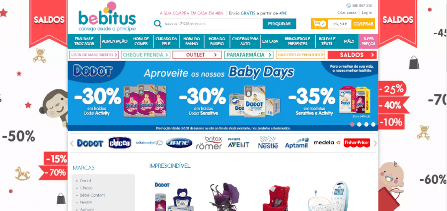 como navegar no site da Bebitus 