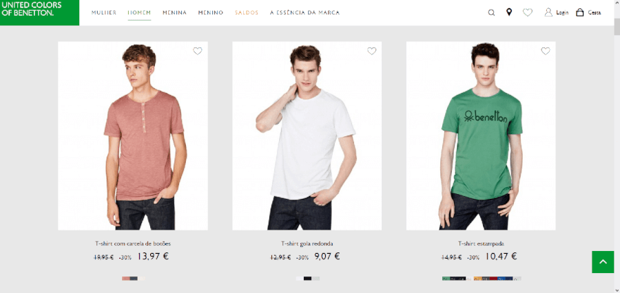 Promoções em diversas peças de roupa para homem Promoções em diversas peças de roupa para homem