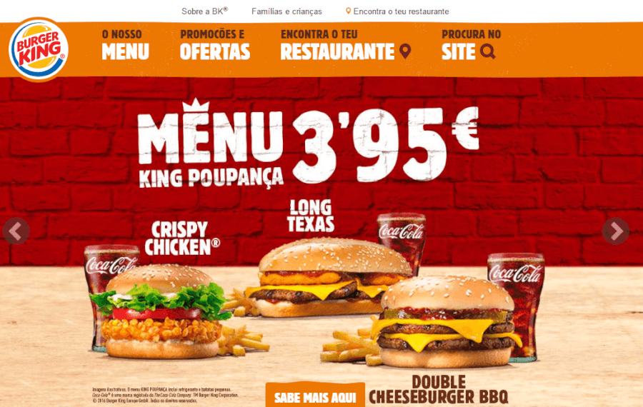 Promoção Menu King Poupança Promoção Menu King Poupança