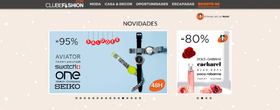 Página inicial do site do Clubefashion como navegar no site do Clubefashion