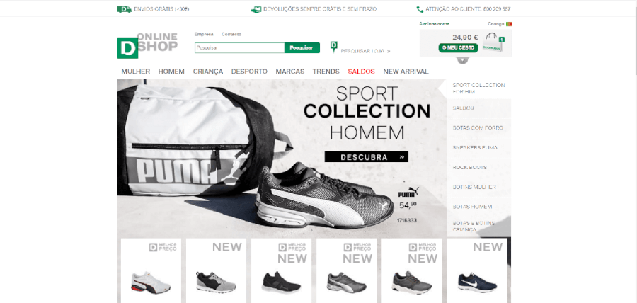 Página inicial do site da Deichmann Página inicial do site da Deichmann